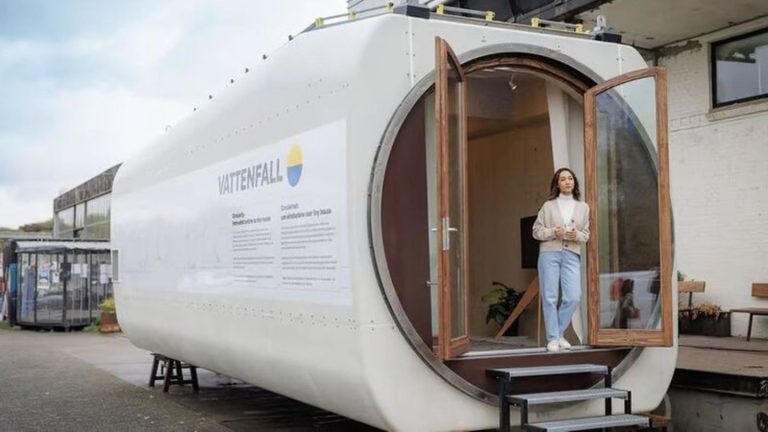 Nachhaltigkeit: Wohnraum aus Windrädern: Alte Gondel zu Tiny House umgebaut