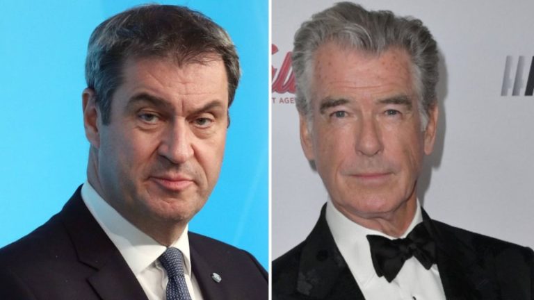 Markus Söder trifft Pierce Brosnan: Ministerpräsident besucht „Cliffhanger 2“-Set