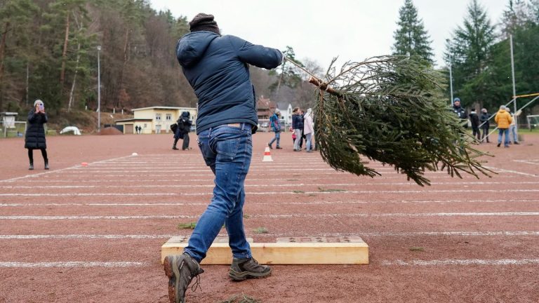 Elchfigur statt Medaille: Baumwerfen im Pfälzerwald – Wer wird Neujahrsweltmeister?